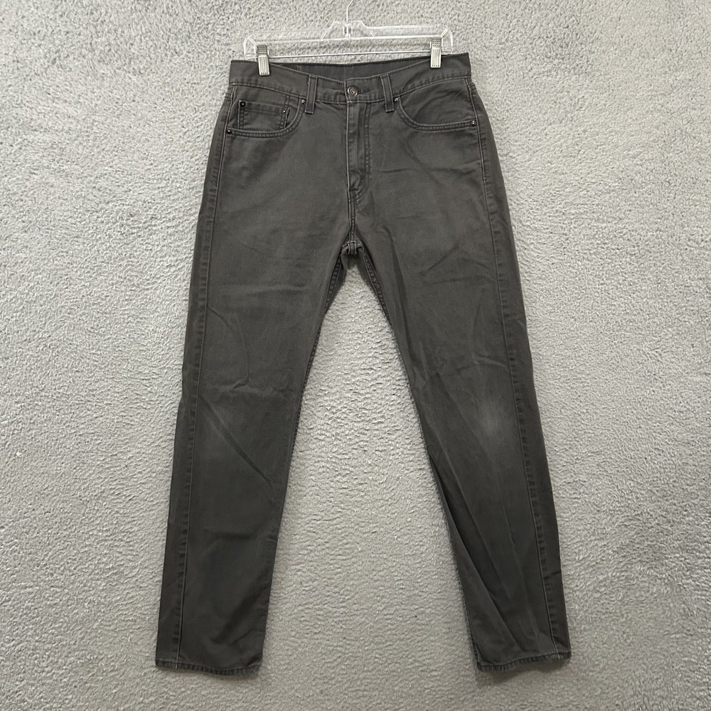 Levis Jeans Mens 32x34 Gray 505 Regular Straight American Work Wear Cotton Adult